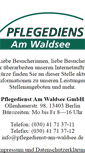 Mobile Screenshot of pflegedienst-am-waldsee.de