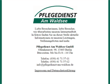 Tablet Screenshot of pflegedienst-am-waldsee.de
